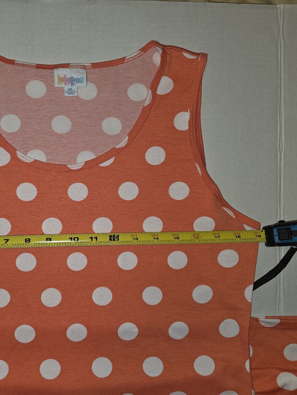 LuLaRoe Dani NWOT Orange Polka Dot Sleeveless Maxi Dress Size XL Retail$55 - Picture 4 of 4